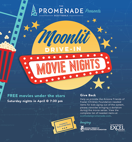 Relax under the starts with a free movie at the Promenade