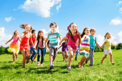 Kids having fun in the summer sun
