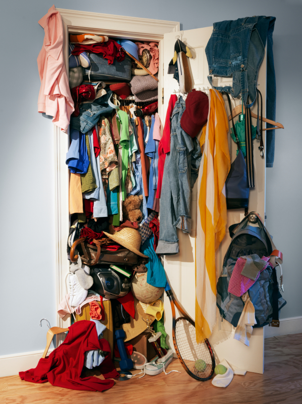Decluttering your closets will make them look bigger.