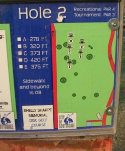 2nd Tee at Shelly Sharpe Memorial disc golf course in Scottsdale